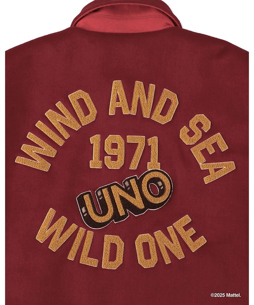 WIND AND SEA(ウィンダンシー)の「UNO x WDS MELTON JACKET(スタジャン・メンズ・ブラック/エンジ・S/L/XL/M)」の13枚目の写真