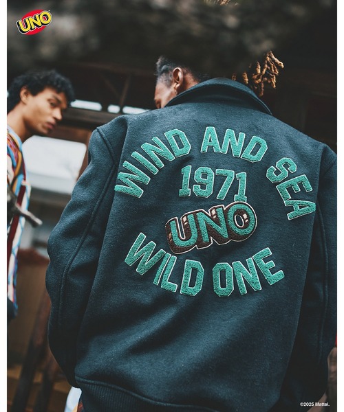 WIND AND SEA(ウィンダンシー)の「UNO x WDS MELTON JACKET(スタジャン・メンズ・ブラック/エンジ・S/L/XL/M)」の3枚目の写真