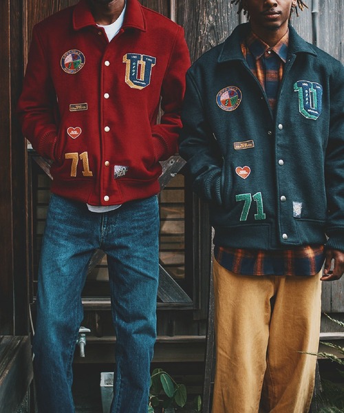 WIND AND SEA(ウィンダンシー)の「UNO x WDS MELTON JACKET(スタジャン・メンズ・ブラック/エンジ・S/L/XL/M)」の15枚目の写真