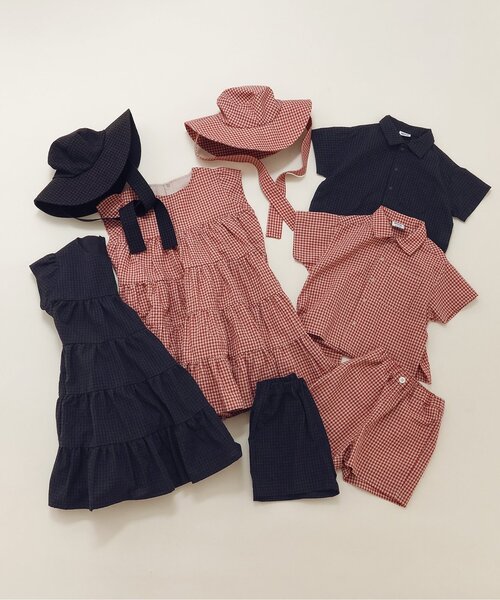 BREEZE（ブリーズ）の「【リンク】ギンガムチェックティアードワンピ（ワンピース・キッズ・ブラック/レッド・120/130/140/100/90）」の14枚目の写真