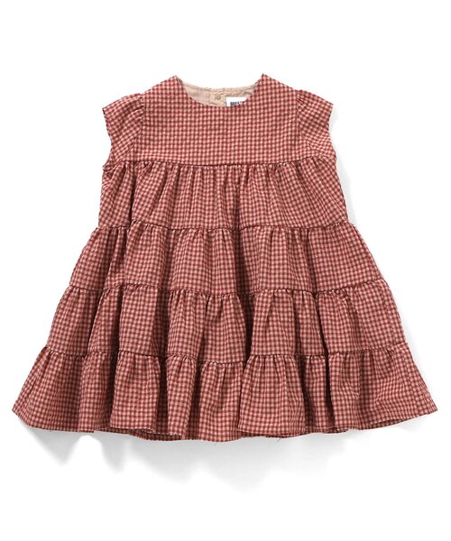 BREEZE（ブリーズ）の「【リンク】ギンガムチェックティアードワンピ（ワンピース・キッズ・ブラック/レッド・120/130/140/100/90）」の5枚目の写真