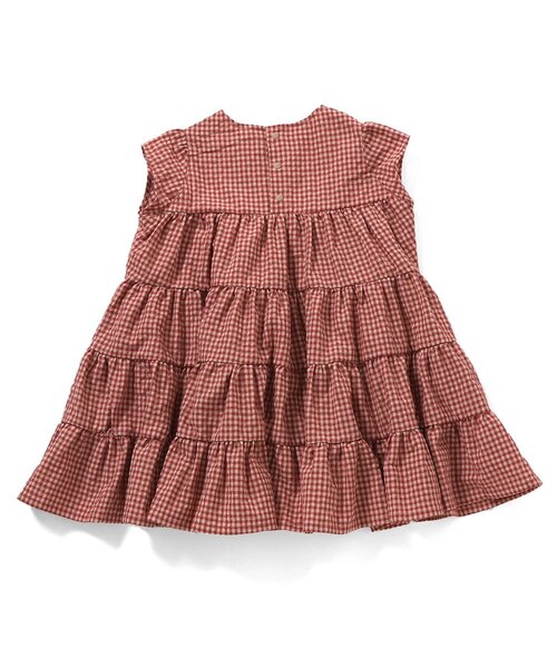 BREEZE（ブリーズ）の「【リンク】ギンガムチェックティアードワンピ（ワンピース・キッズ・ブラック/レッド・120/130/140/100/90）」の6枚目の写真