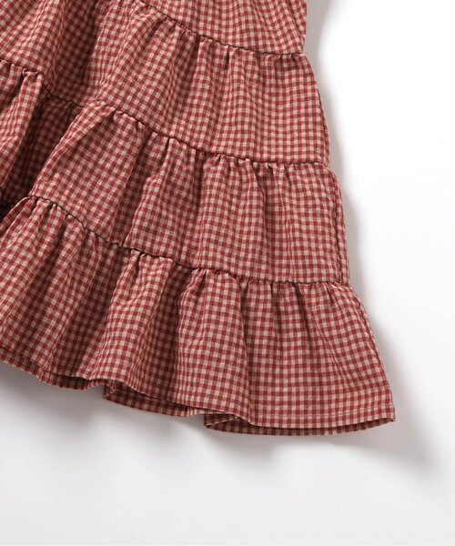BREEZE（ブリーズ）の「【リンク】ギンガムチェックティアードワンピ（ワンピース・キッズ・ブラック/レッド・120/130/140/100/90）」の4枚目の写真