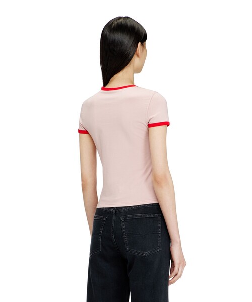 DIESEL(ディーゼル)の「ウィメンズ Tシャツ T-UNCUTIES-LONG-S12(Tシャツ/カットソー・レディース・ピンク・MEDIUM/SMALL/X-SMALL/X-LARGE/LARGE)」の3枚目の写真