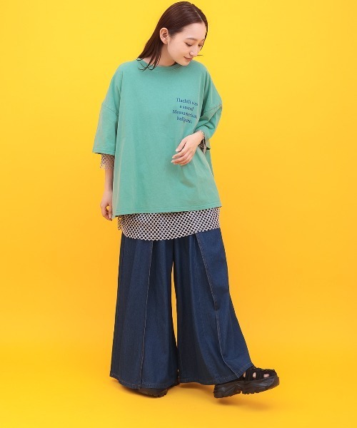 チチカカ(チチカカ)の「Orale! メッシュセットプリントTシャツ(Tシャツ/カットソー・レディース・グリーン/チャコールグレー/ベージュ・FREE)」の7枚目の写真
