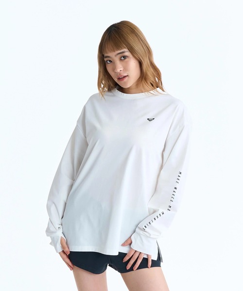 ROXY(ロキシー)の「ROXY ウィメンズ HISTORICAL LOGO L/S 長袖ラッシュガード 【2026年春夏モデル】/ロキシー長袖バックプリントラッシュガード(水着)(ラッシュガード・レディース・ベージュ/ホワイト/ブラック・MEDIUM/LARGE/SMALL)」の7枚目の写真