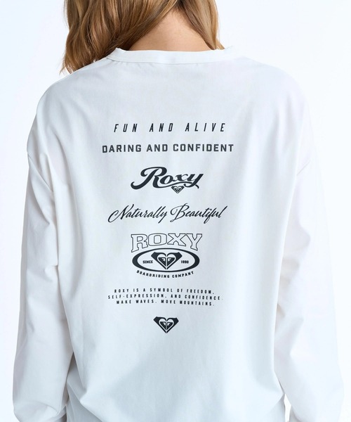 ROXY(ロキシー)の「ROXY ウィメンズ HISTORICAL LOGO L/S 長袖ラッシュガード 【2026年春夏モデル】/ロキシー長袖バックプリントラッシュガード(水着)(ラッシュガード・レディース・ベージュ/ホワイト/ブラック・MEDIUM/LARGE/SMALL)」の5枚目の写真