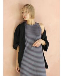 リネン混ハーフスリーブジャケット