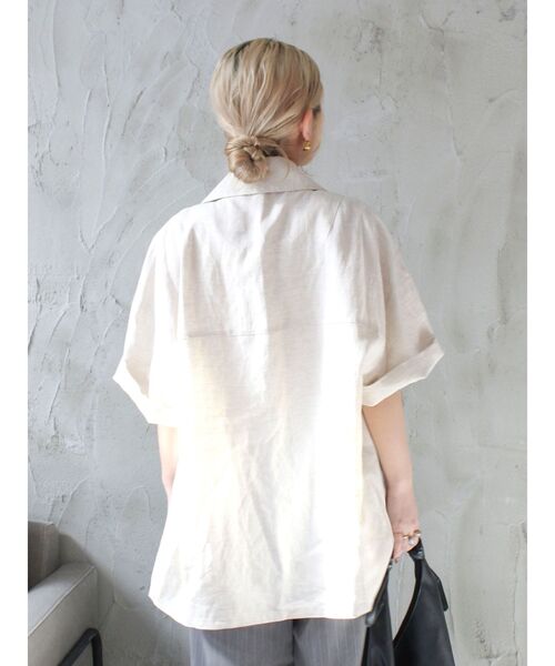 Ungrid（アングリッド）の「リネン混ハーフスリーブジャケット（テーラードジャケット・レディース・アイボリー/ブラック・FREE）」の19枚目の写真