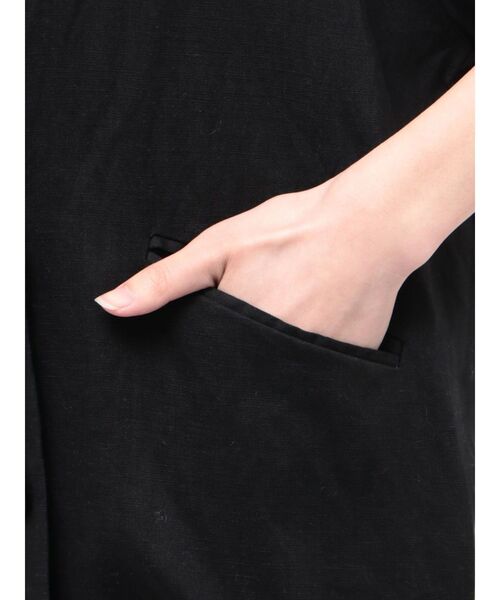 Ungrid（アングリッド）の「リネン混ハーフスリーブジャケット（テーラードジャケット・レディース・アイボリー/ブラック・FREE）」の16枚目の写真