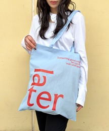【THE READING ROOM PARIS】flat tote bag "later" グラフィックプリント フラットトートバッグ コットン