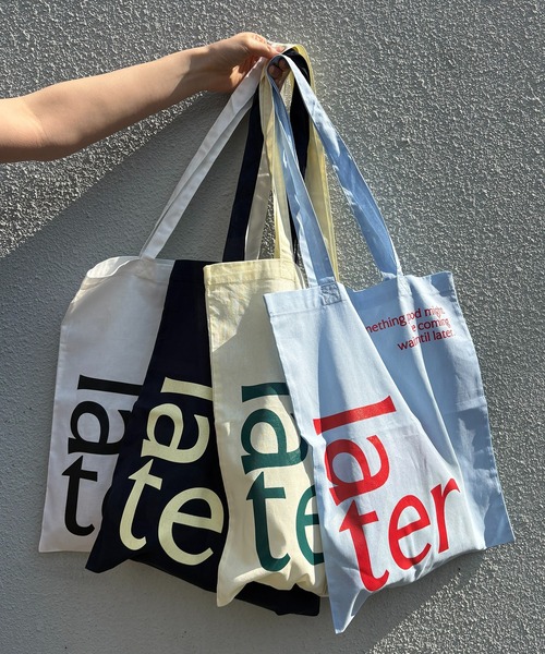 SETUP7（セットアップセブン）の「【THE READING ROOM PARIS】flat tote bag "later" グラフィックプリント フラットトートバッグ コットン（トートバッグ・レディース・ネイビー/ライトイエロー/スカイブルー/ホワイト・FREE）」の22枚目の写真