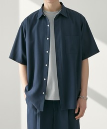 【EASENCE】ハイツイステッドツイル ドライタッチ レギュラーカラー半袖シャツ<速乾/UVカット/イージーケア>