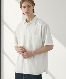 【EASENCE】ハイツイステッドツイル ドライタッチ レギュラーカラー半袖シャツ<速乾/UVカット/イージーケア>