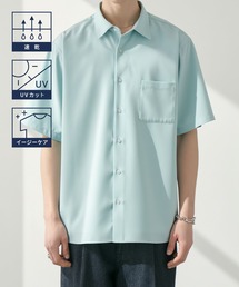 EASENCE（イーズエンス）の「【EASENCE】ハイツイステッドツイル ドライタッチ レギュラーカラー半袖シャツ<速乾/UVカット/イージーケア>（シャツ/ブラウス）」