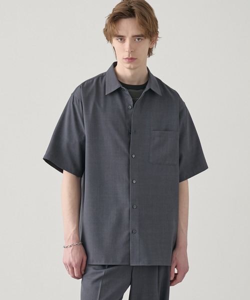 EASENCE(イーズエンス)の「【EASENCE】ハイツイステッドツイル ドライタッチ レギュラーカラー半袖シャツ<速乾/UVカット/イージーケア>(シャツ/ブラウス・メンズ・グレイッシュベージュ/ライトブルー/ホワイト/チャコール/ネイビー・S/M/L/XL)」の19枚目の写真