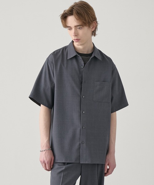 EASENCE(イーズエンス)の「【EASENCE】ハイツイステッドツイル ドライタッチ レギュラーカラー半袖シャツ<速乾/UVカット/イージーケア>(シャツ/ブラウス・メンズ・グレイッシュベージュ/ライトブルー/ホワイト/チャコール/ネイビー・S/M/L/XL)」の20枚目の写真