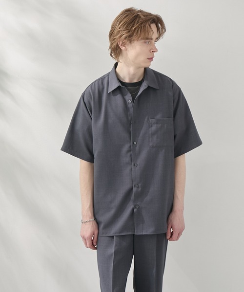 EASENCE(イーズエンス)の「【EASENCE】ハイツイステッドツイル ドライタッチ レギュラーカラー半袖シャツ<速乾/UVカット/イージーケア>(シャツ/ブラウス・メンズ・グレイッシュベージュ/ライトブルー/ホワイト/チャコール/ネイビー・S/M/L/XL)」の21枚目の写真