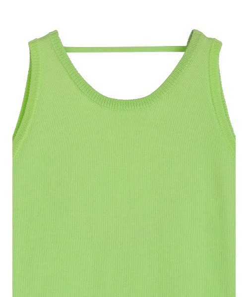 ameri 緑色 ニットタンクトップ LOW BASIC COMPACT KNIT TANK TOP（タンクトップ）｜Ameri（アメリ）の
