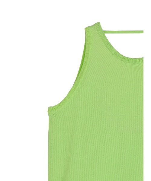 ameri 緑色 ニットタンクトップ LOW BASIC COMPACT KNIT TANK TOP（タンクトップ）｜Ameri（アメリ）の