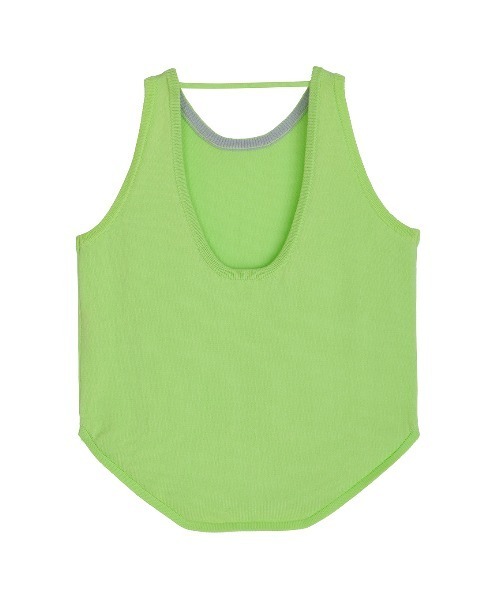 ameri 緑色 ニットタンクトップ LOW BASIC COMPACT KNIT TANK TOP（タンクトップ）｜Ameri（アメリ）の