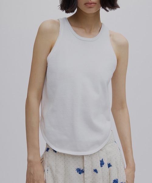 Ameri（アメリ）の「LOW BASIC COMPACT KNIT TANK TOP（タンクトップ・レディース・グリーン系その他/グレー/ピンク/ホワイト・FREE）」の12枚目の写真