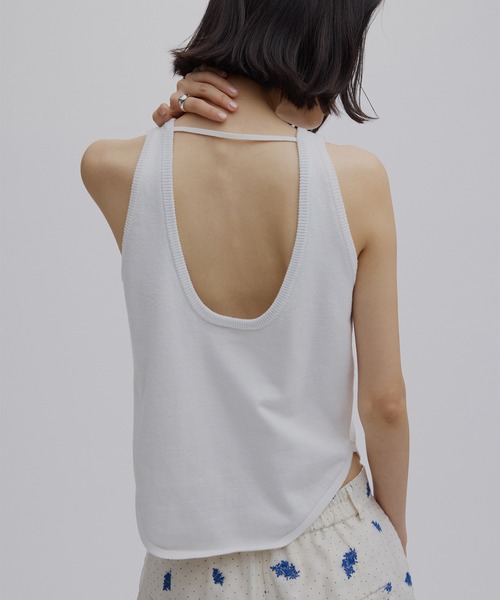 Ameri（アメリ）の「LOW BASIC COMPACT KNIT TANK TOP（タンクトップ・レディース・グリーン系その他/グレー/ピンク/ホワイト・FREE）」の13枚目の写真