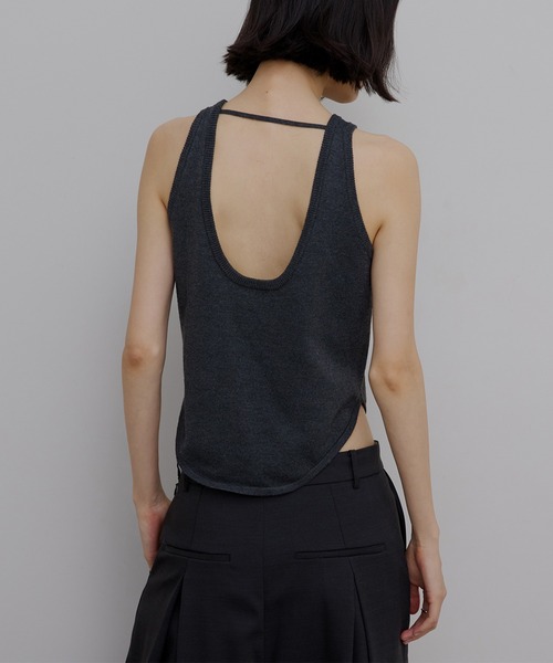 Ameri（アメリ）の「LOW BASIC COMPACT KNIT TANK TOP（タンクトップ・レディース・グリーン系その他/グレー/ピンク/ホワイト・FREE）」の18枚目の写真