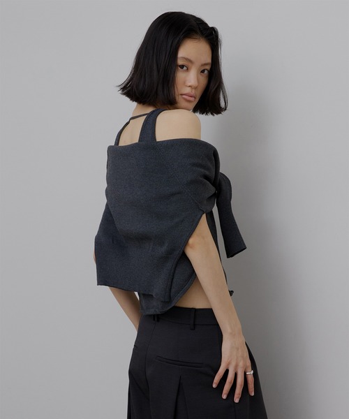 Ameri（アメリ）の「LOW BASIC COMPACT KNIT TANK TOP（タンクトップ・レディース・グリーン系その他/グレー/ピンク/ホワイト・FREE）」の22枚目の写真