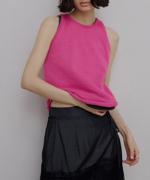 LOW BASIC COMPACT KNIT TANK TOP（タンクトップ）｜Ameri（アメリ）の
