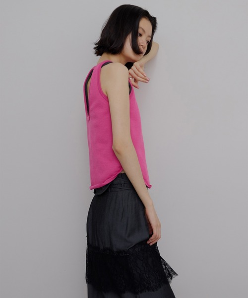 LOW BASIC COMPACT KNIT TANK TOP（タンクトップ）｜Ameri（アメリ）の
