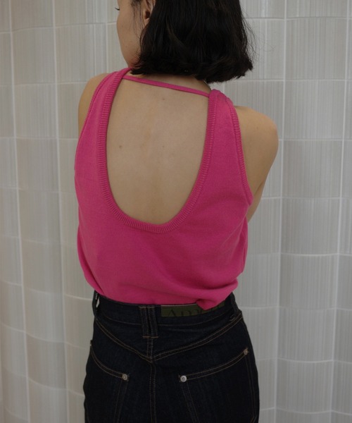 Ameri（アメリ）の「LOW BASIC COMPACT KNIT TANK TOP（タンクトップ・レディース・グリーン系その他/グレー/ピンク/ホワイト・FREE）」の10枚目の写真