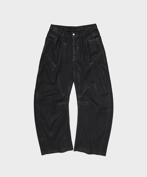 NVRFRGT（ネヴァーフォーゲット）の「duck curved pants wax vintage/カーブデザイン/ワックス加工/NVRFRGT（デニムパンツ・メンズ・ブラック・3/2/1）」の6枚目の写真