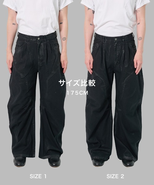 NVRFRGT（ネヴァーフォーゲット）の「duck curved pants wax vintage/カーブデザイン/ワックス加工/NVRFRGT（デニムパンツ・メンズ・ブラック・3/2/1）」の8枚目の写真