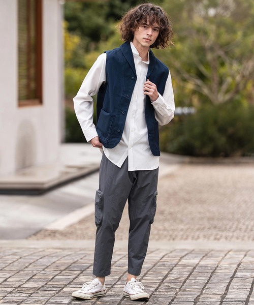 CAMBIO(カンビオ)の「mp14862-Stretch Woven Fabric Side Pocket Pants サイドポケットパンツ(2026GIM-019)(その他パンツ・メンズ・ブラック/チャコール/グレイッシュベージュ・M/S/XL)」の6枚目の写真