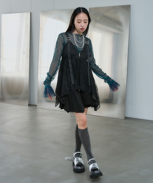 HARE（ハレ）の「レースキャミビスチェ(HARE)（キャミソール・レディース・ブラック/ホワイト・FREE）」の6枚目の写真