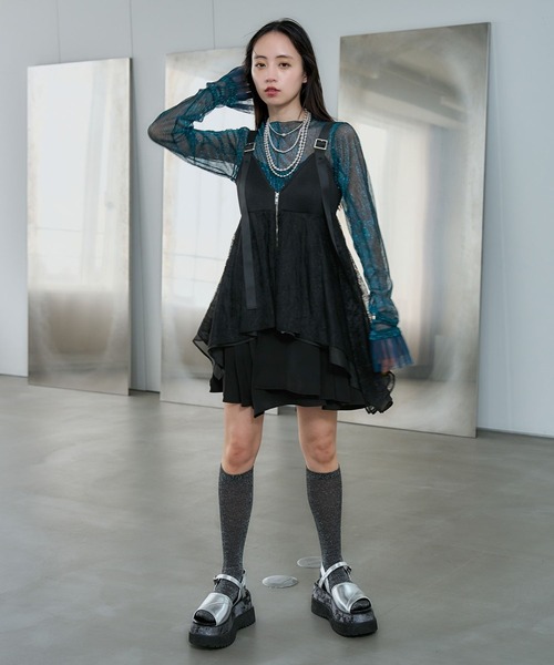 HARE（ハレ）の「レースキャミビスチェ(HARE)（キャミソール・レディース・ブラック/ホワイト・FREE）」の7枚目の写真