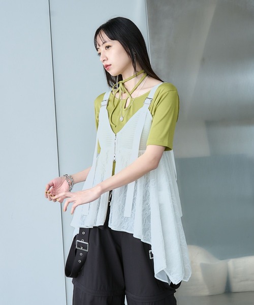 HARE（ハレ）の「レースキャミビスチェ(HARE)（キャミソール・レディース・ブラック/ホワイト・FREE）」の9枚目の写真