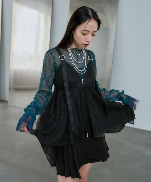 HARE（ハレ）の「レースキャミビスチェ(HARE)（キャミソール・レディース・ブラック/ホワイト・FREE）」の13枚目の写真