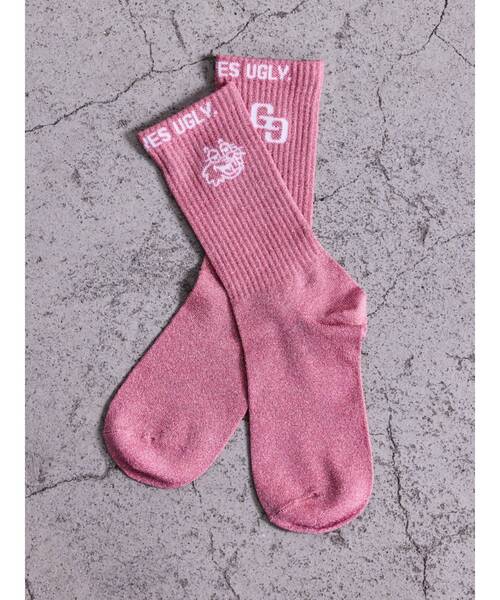 GYDA（ジェイダ）の「GG BUNNY FACEラメSOX（ソックス/靴下・レディース・ライトブルー/ブラック/オフホワイト/ピンク・FREE）」の4枚目の写真