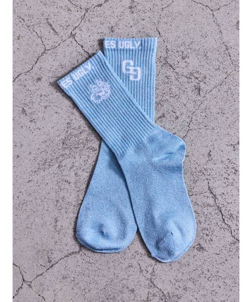 GYDA（ジェイダ）の「GG BUNNY FACEラメSOX（ソックス/靴下・レディース・ライトブルー/ブラック/オフホワイト/ピンク・FREE）」の3枚目の写真