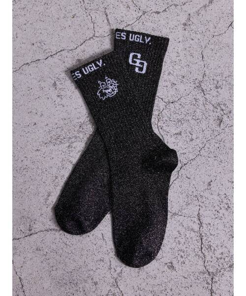 GYDA（ジェイダ）の「GG BUNNY FACEラメSOX（ソックス/靴下・レディース・ライトブルー/ブラック/オフホワイト/ピンク・FREE）」の2枚目の写真