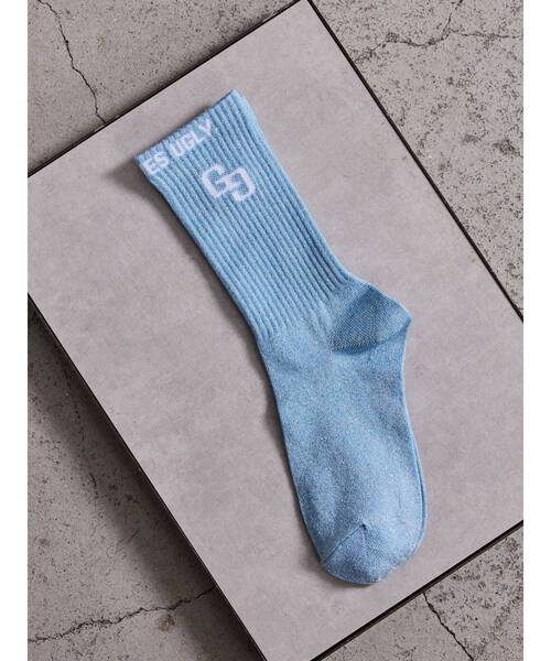 GYDA（ジェイダ）の「GG BUNNY FACEラメSOX（ソックス/靴下・レディース・ライトブルー/ブラック/オフホワイト/ピンク・FREE）」の15枚目の写真