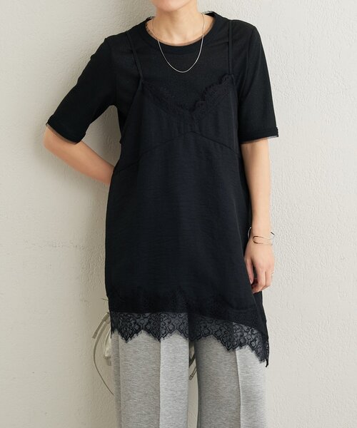 Omekashi（オメカシ）の「ラメリブ半袖ニット（ニット/セーター・レディース・グレー/ブラック・FREE）」の10枚目の写真