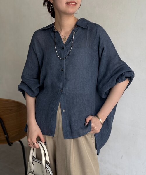 Chez toi(シェトワ)の「シアーデニムドルマンシャツ(シャツ/ブラウス・レディース・サックスブルー/チャコールグレー/インディゴブルー・FREE)」の21枚目の写真