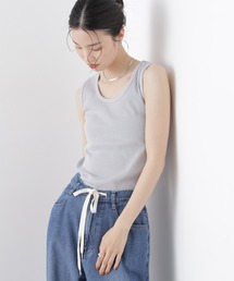 NANO universe | UVカット抗菌防臭吸水速乾イージーケアリブ タンクトップ(タンクトップ)