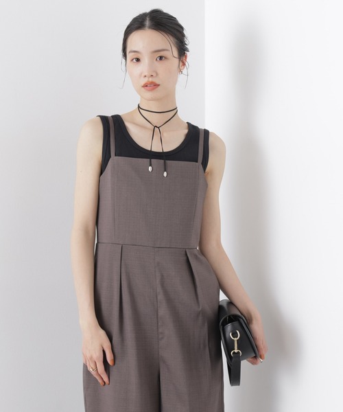 NANO universe（ナノユニバース）の「UVカット抗菌防臭吸水速乾イージーケアリブ タンクトップ（タンクトップ・レディース・ブラック/ホワイト/ライトグレー・FREE）」の5枚目の写真