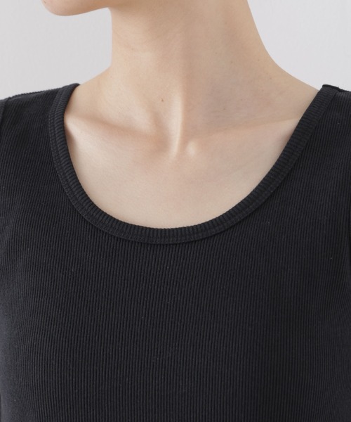 NANO universe（ナノユニバース）の「UVカット抗菌防臭吸水速乾イージーケアリブ タンクトップ（タンクトップ・レディース・ブラック/ホワイト/ライトグレー・FREE）」の17枚目の写真