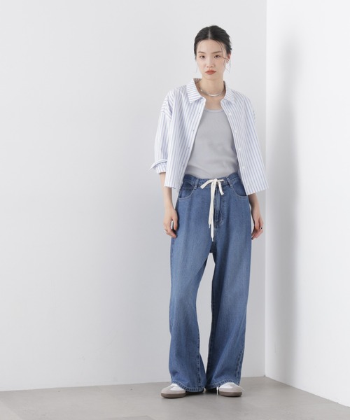 NANO universe（ナノユニバース）の「UVカット抗菌防臭吸水速乾イージーケアリブ タンクトップ（タンクトップ・レディース・ブラック/ホワイト/ライトグレー・FREE）」の4枚目の写真