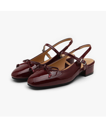 Bellua リボン スリングバック フラットシューズ (3cm)